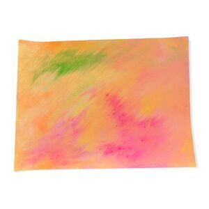 Custom Acrylic Painting Yellow Green Orange Pink